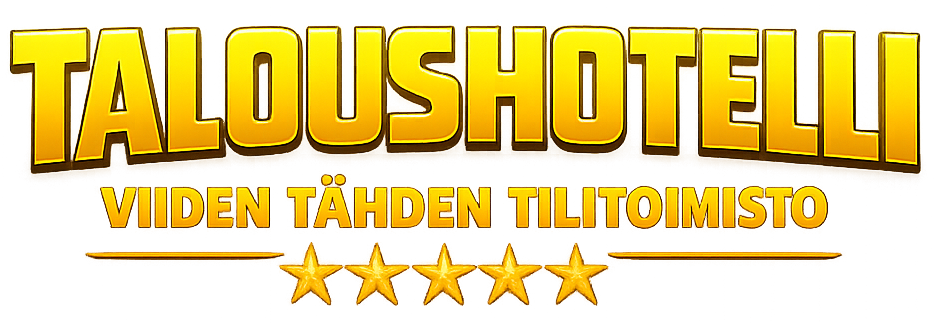 Comic booky Taloushotelli logo