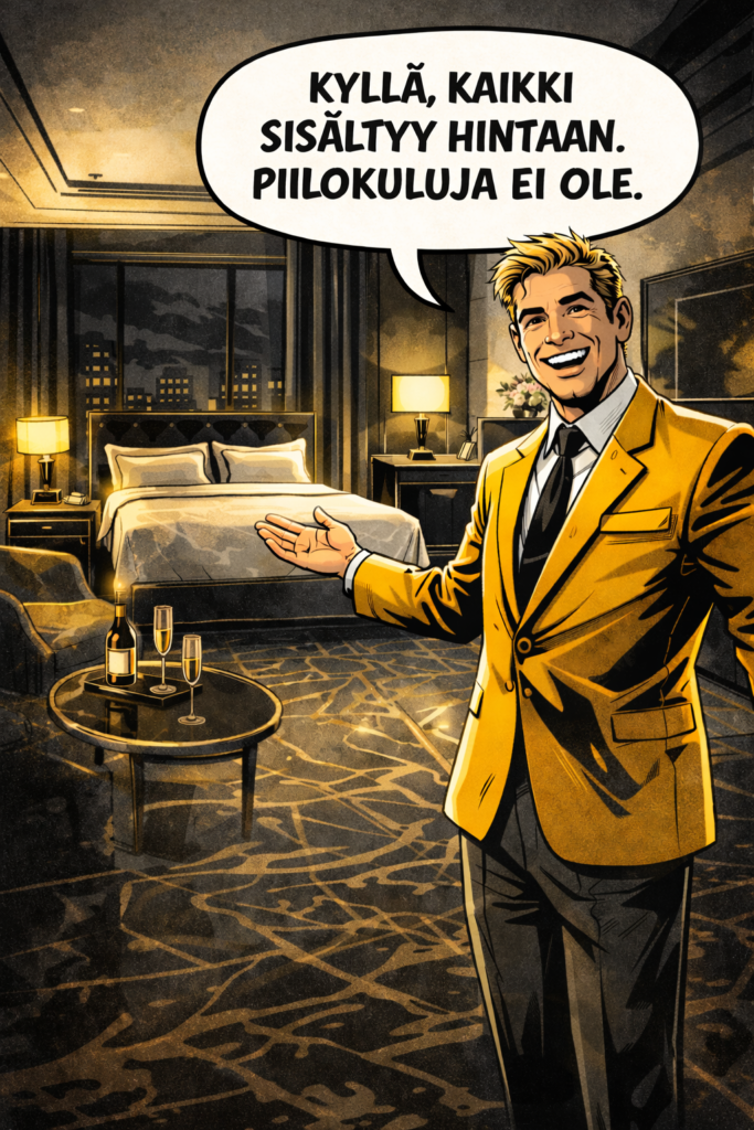 Taloushotellin kiinteään hintaan sisältyy kaikki vuosityöt