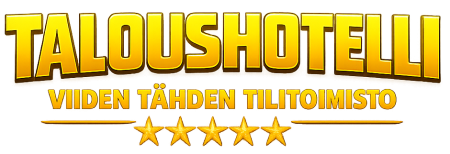 Comic booky Taloushotelli logo
